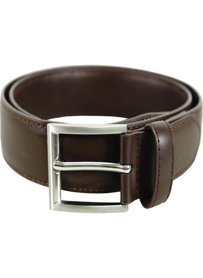 VANGELO Men Classic Dress Belt Coffee Size 58 Inch Fits Waist Length 56 to 58 Inch - Image 1
